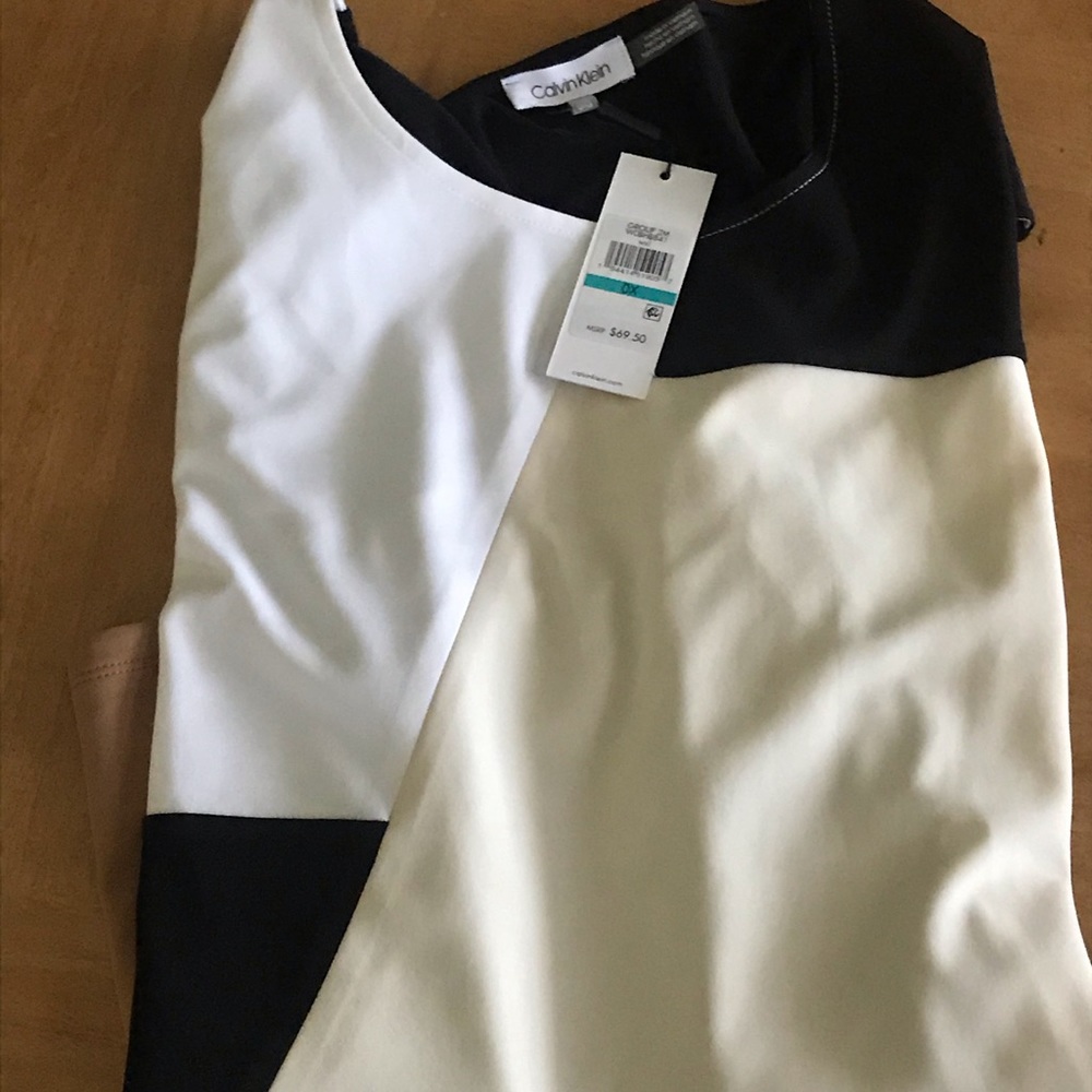 Calvin Klein NWT Woman 0X Colorblock Shell Top - Picture 4 of 9